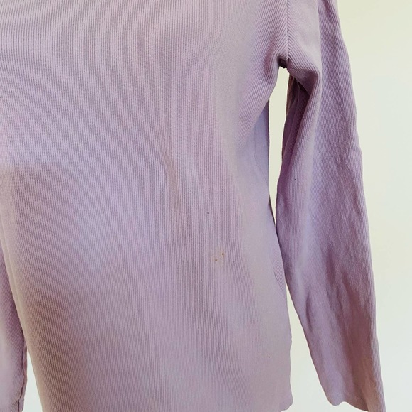 VTG White Stag Womens Ribbed Cotton Spandex Soft Mauve Lavender Turtleneck - Picture 4 of 7